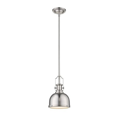 Z-Lite Melange 1 Light Mini Pendant, Brushed Nickel & Brushed Nckel 725MP-BN